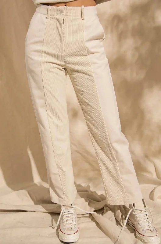 Danielle Split Panel Pants In Ivory Women's Outerwear Apparel