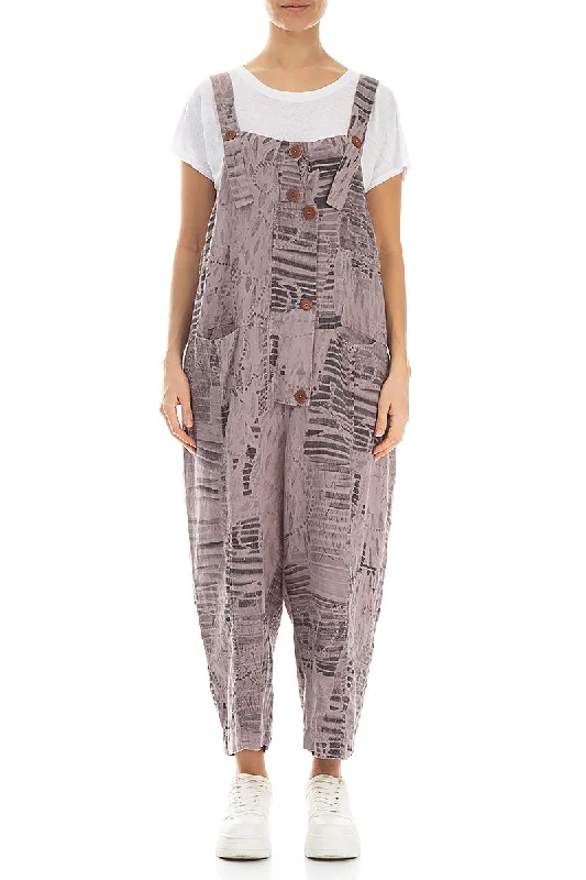 Strappy Greige Serenity Linen Dungaree Jumpsuit Flash Sale Online