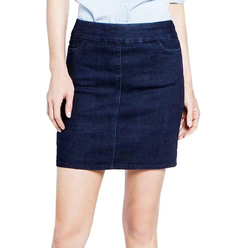 Drift Away Skort In Denim Chic Women's Clothing for Work and Travel