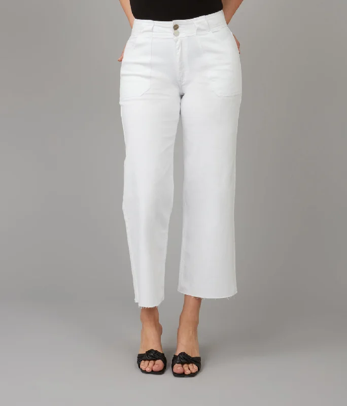 Women's COLETTE-WHT High Rise Wide Leg Jeans Vintage-Inspired Garments