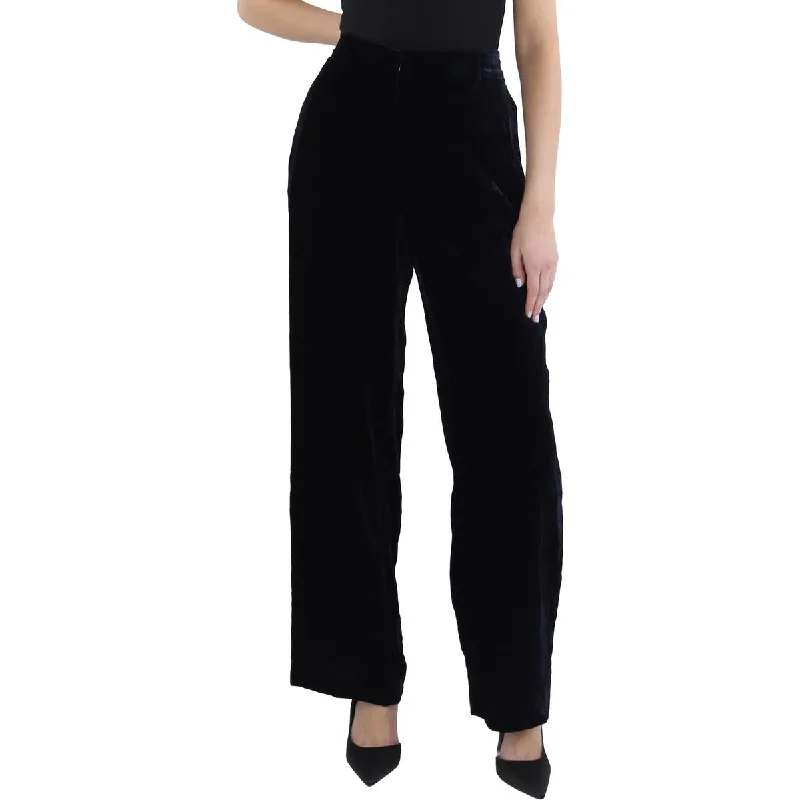 Womens Wide Leg Velvet Dress Pants Women's Chic Outfit