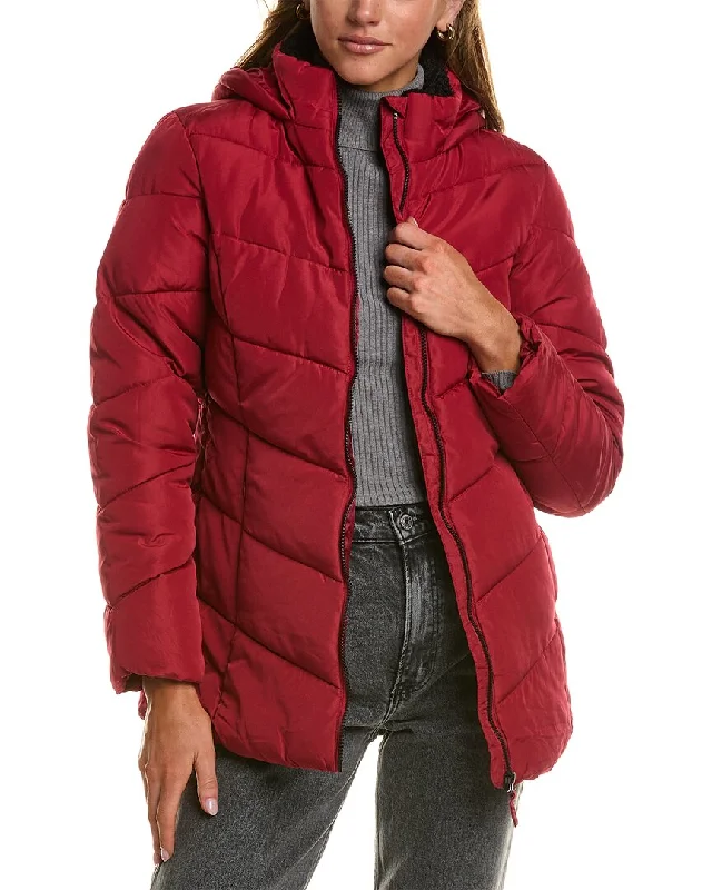 Big Chill Chevron Quilted Puffer Jacket Classic Women's Apparel