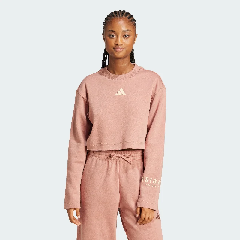 Women's adidas ALL SZN Crop Graphic Sweatshirt Women's Plus-Size Outfit