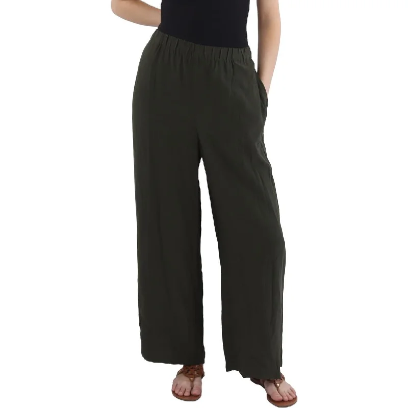 Womens Tencel Blend High Rise Cropped Pants Casual Fashion for Women