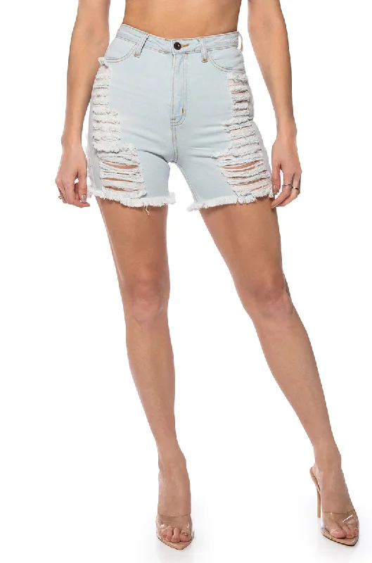 ERIE HIGH WAISTED DENIM SHORTS Women's Fashion Clothing