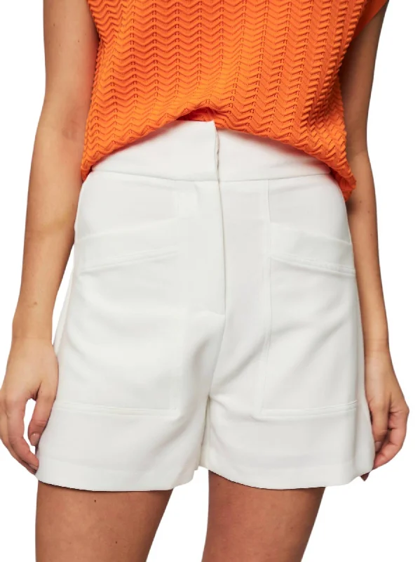 Bella Shorts In White Modern Women's Apparel