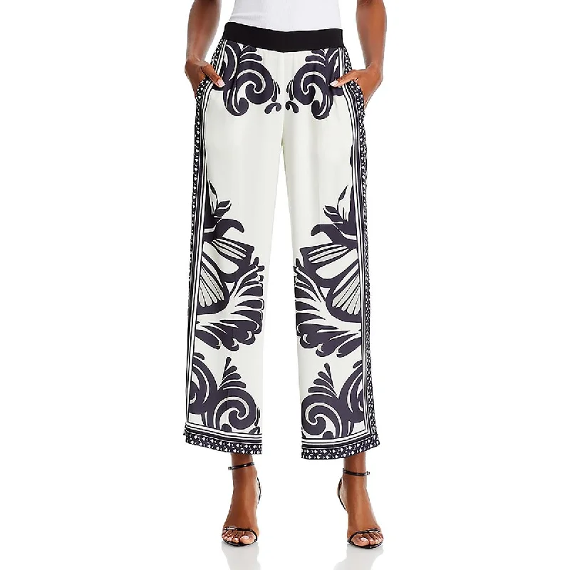 Womens High Rise Printed Wide Leg Pants Women's Resort Attire