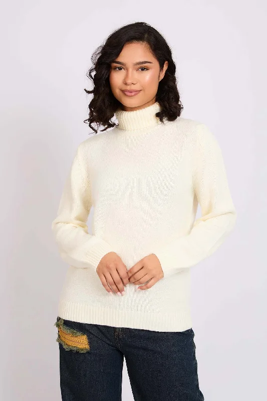 Women  Pullover Regular Fit Off white Women's Clothes And Garments