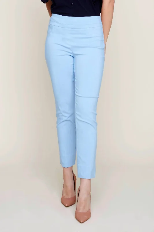 Cigarette Style Woven Ankle Pants In Celestine Affordable Fashion for Women