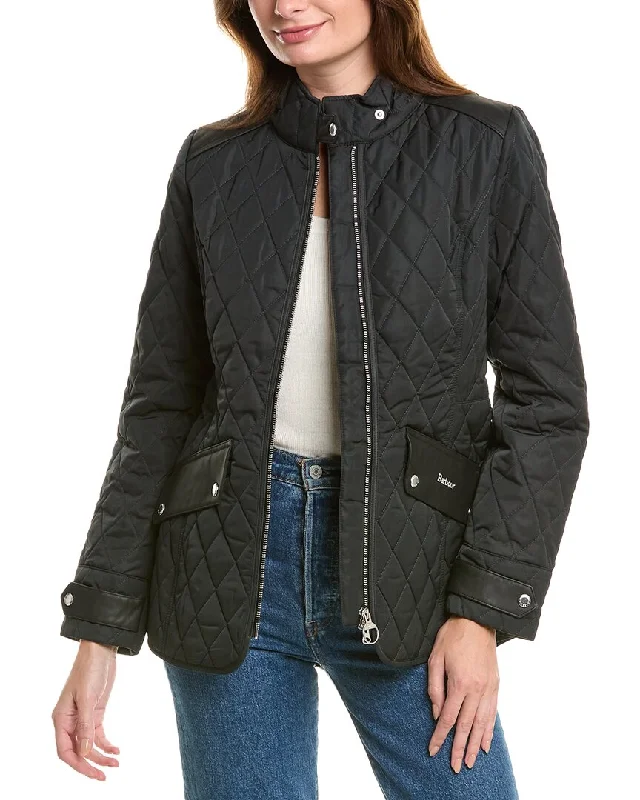 Barbour Cavalry Leather-Trim Quilted Jacket Women's Luxury Apparel