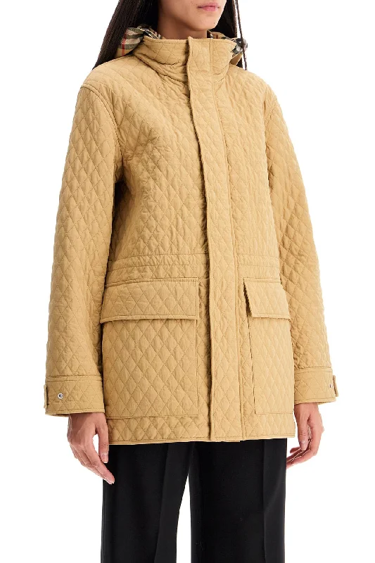 Burberry Quilted Jacket With Removable Hood Women's Plus-Size Apparel