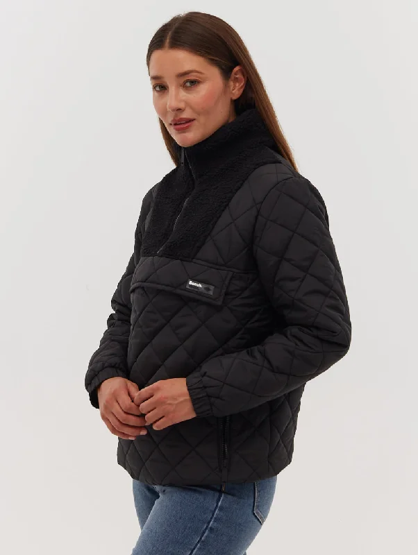 Chel Quarter-Zip Quilted Jacket Women's Chic Apparel