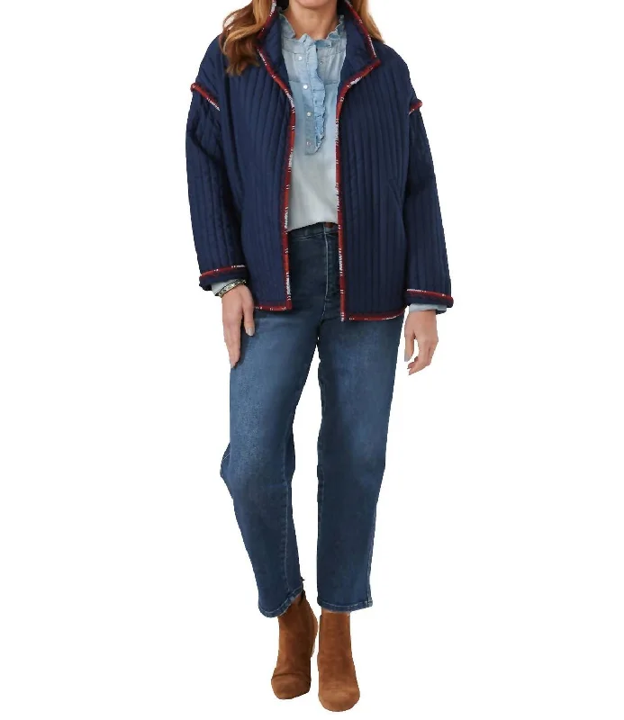 Women's Quilted Jacket In Midnight Blue Women's Professional Apparel